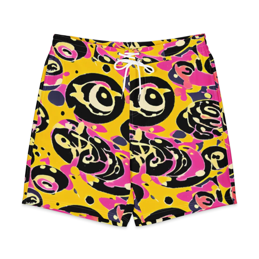 Neon Ink Parade on Men's Board Shorts — Front