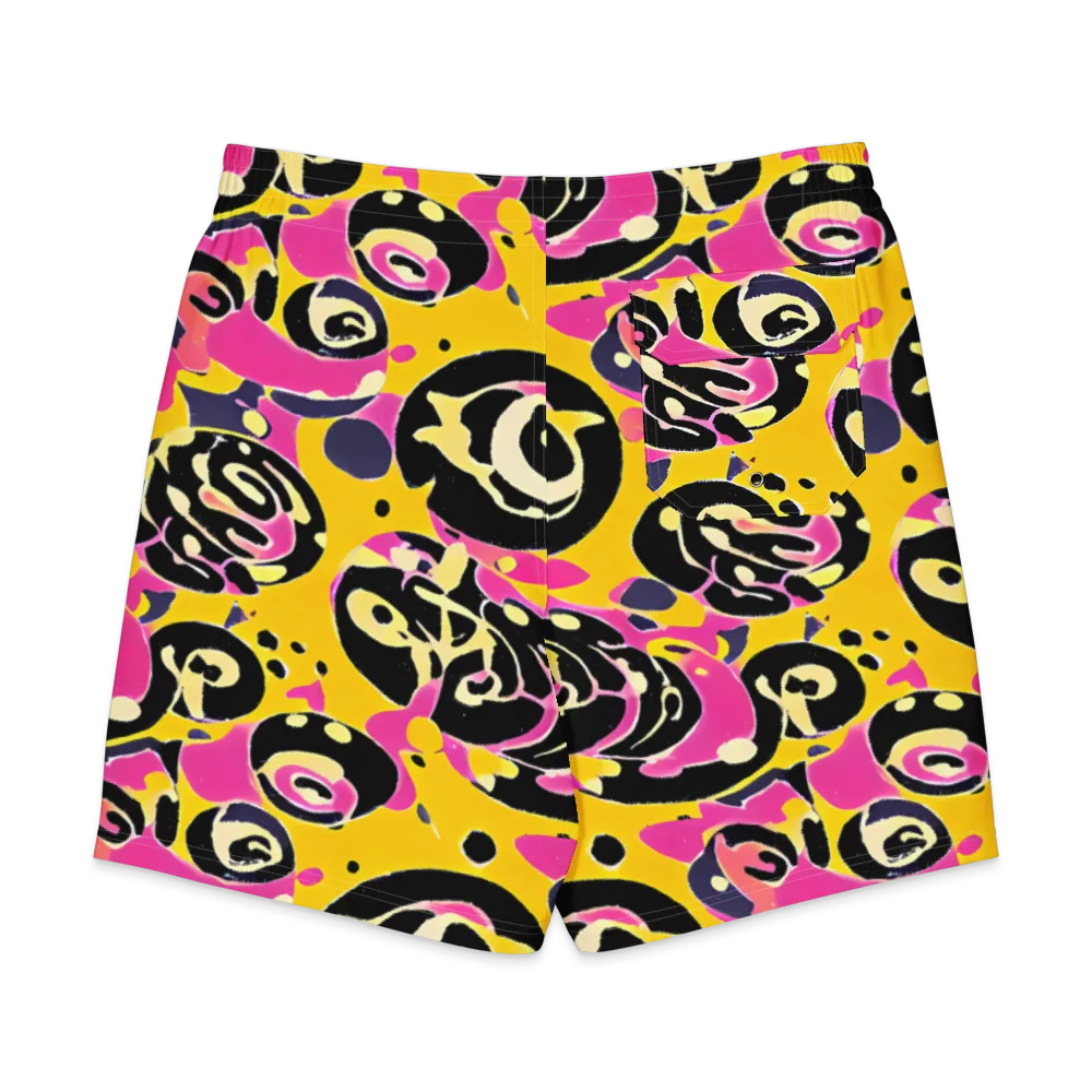 Neon Ink Parade on Men's Board Shorts — Back