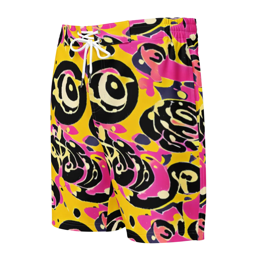 Neon Ink Parade on Men's Board Shorts — Front