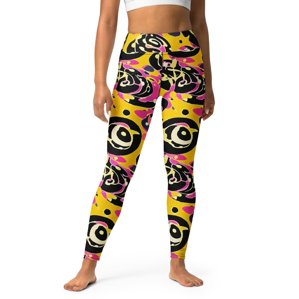 Neon Ink Parade on Yoga Leggings — Front