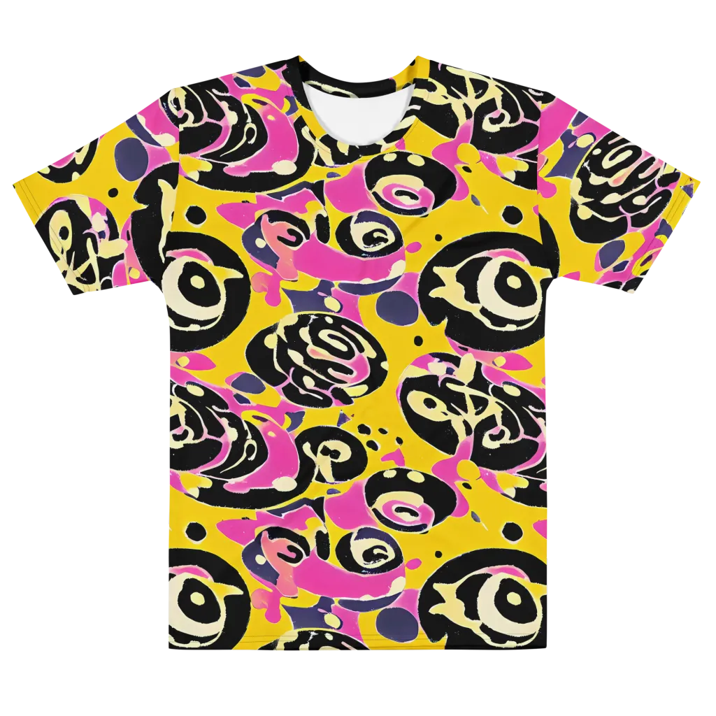 Neon Ink Parade on Men's Cotton Crew Neck T-Shirt — Front