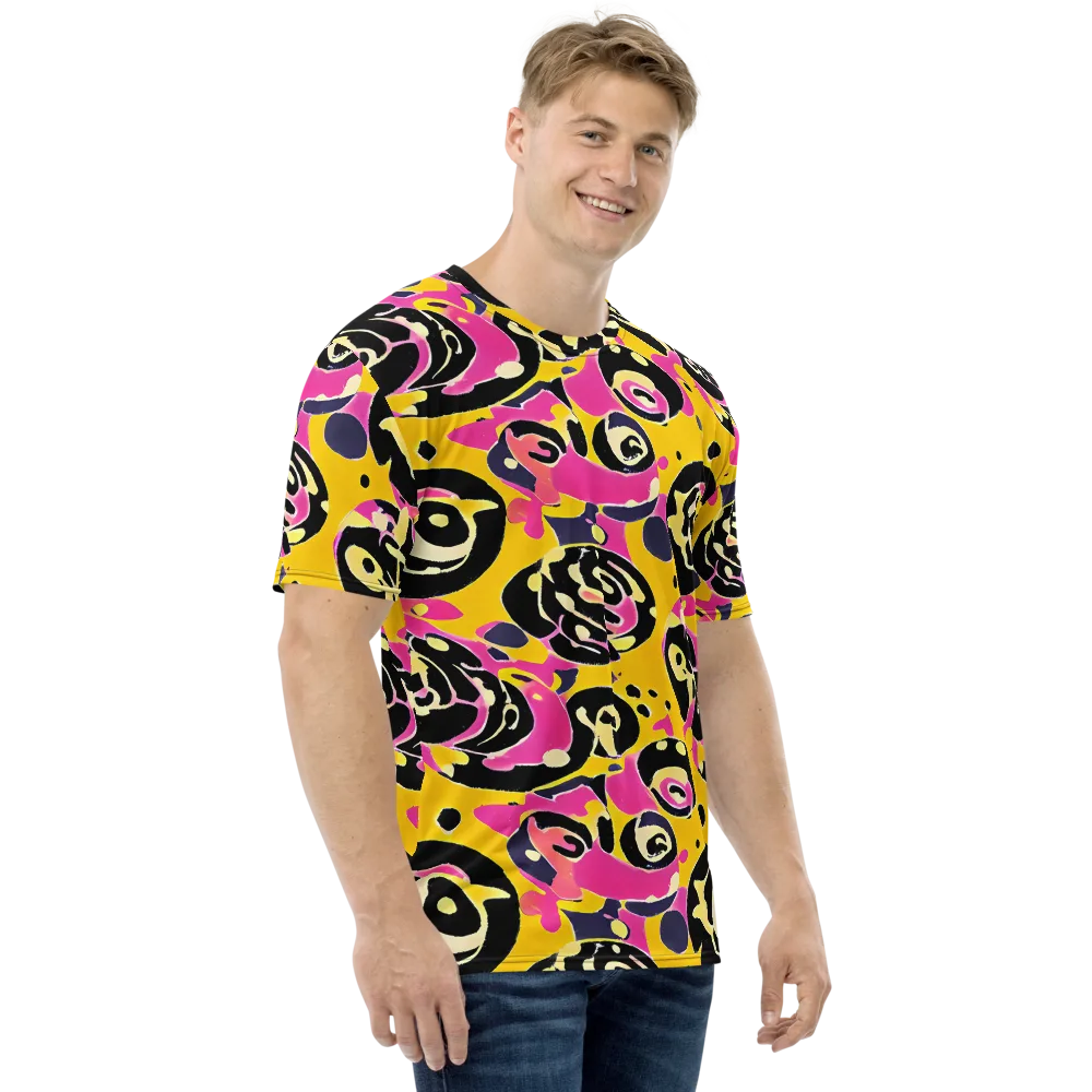 Neon Ink Parade on Men's Crew Neck T-Shirt — Right