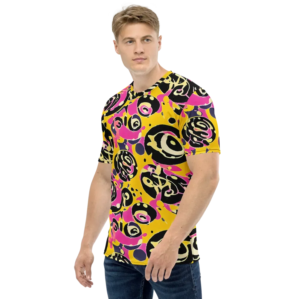 Neon Ink Parade on Men's Crew Neck T-Shirt — Left