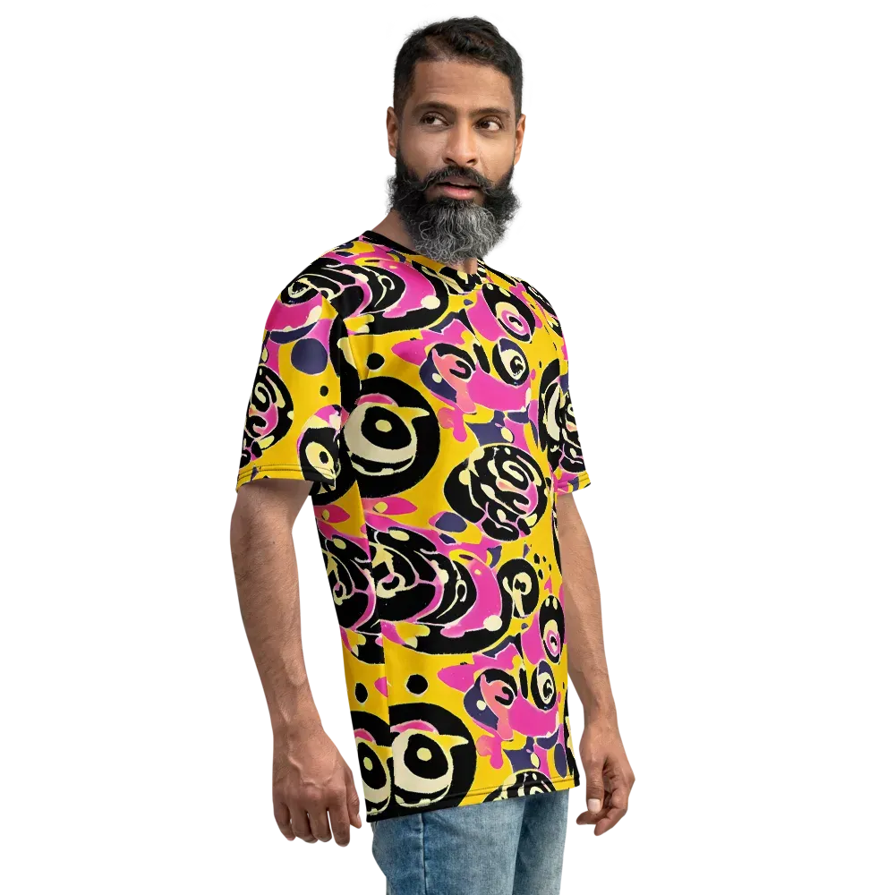 Neon Ink Parade on Men's Crew Neck T-Shirt — Right