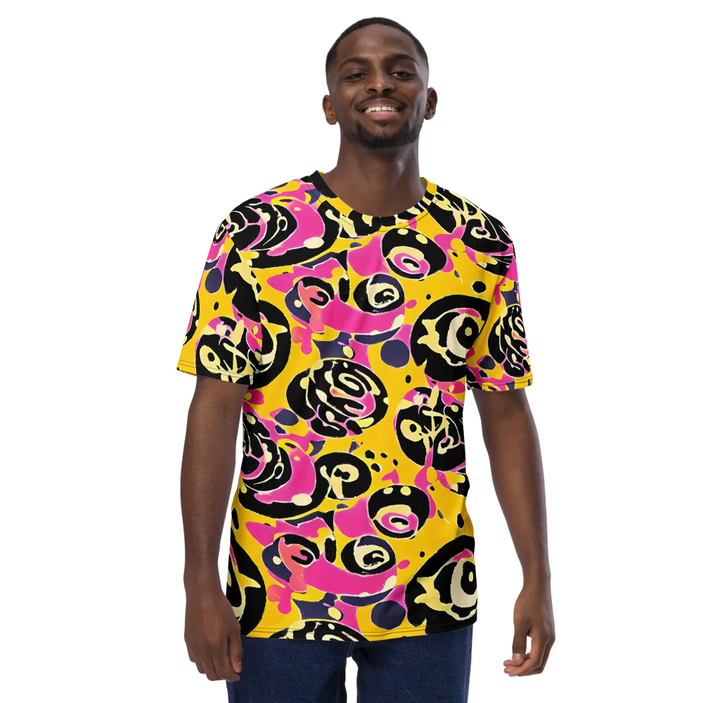 Neon Ink Parade on Men's Crew Neck T-Shirt — Front