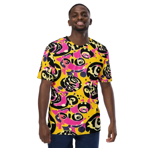 Neon Ink Parade on a Men's Crew Neck T-Shirt
