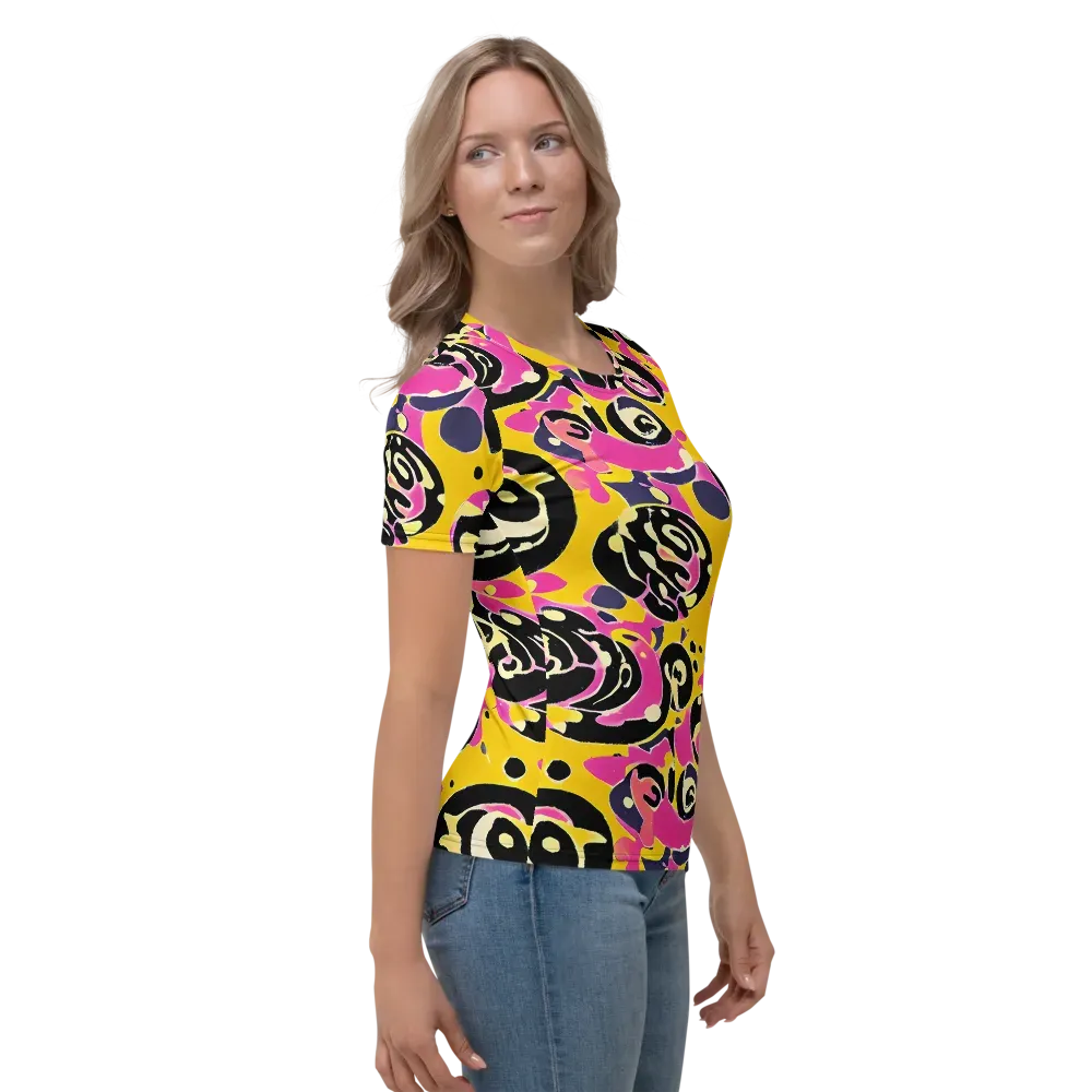Neon Ink Parade on Women's Crew Neck T-Shirt — Right
