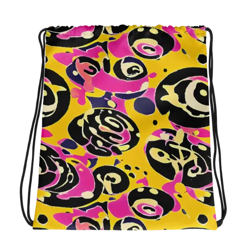 Neon Ink Parade on a Drawstring Bag