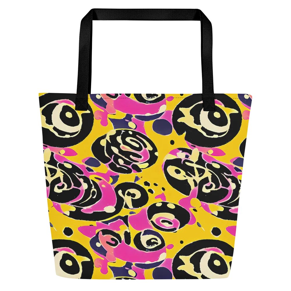 Neon Ink Parade on Large Tote Bag W/ Pocket — Front