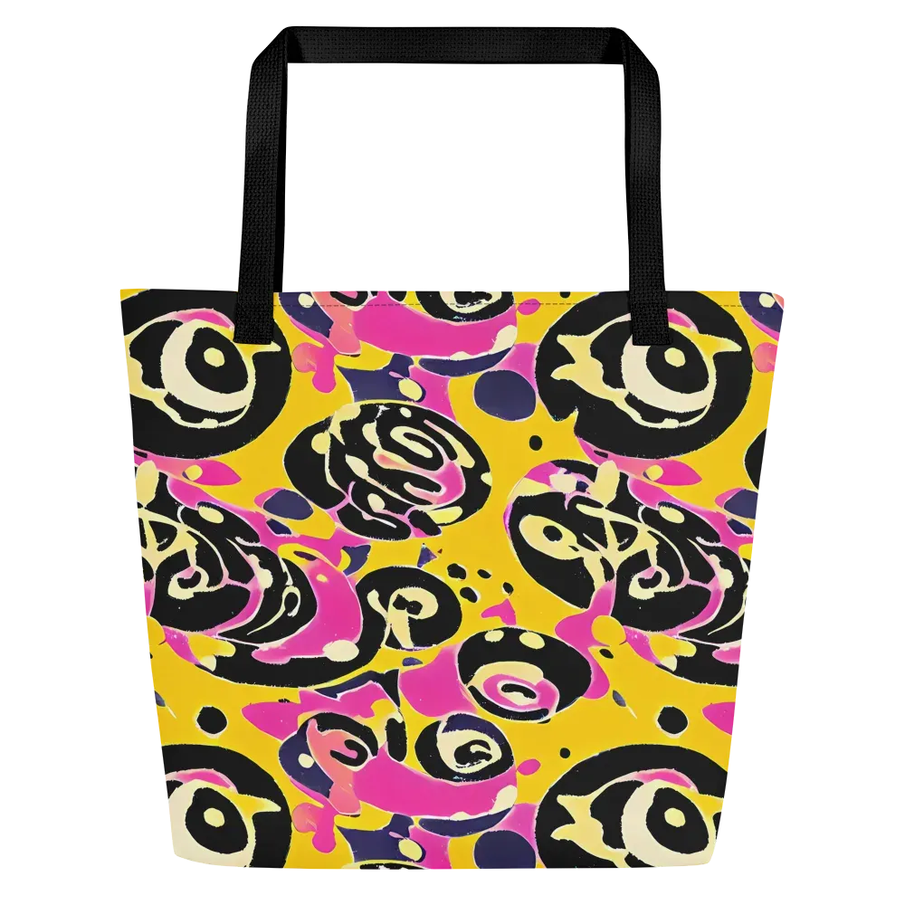 Neon Ink Parade on Large Tote Bag W/ Pocket — Front