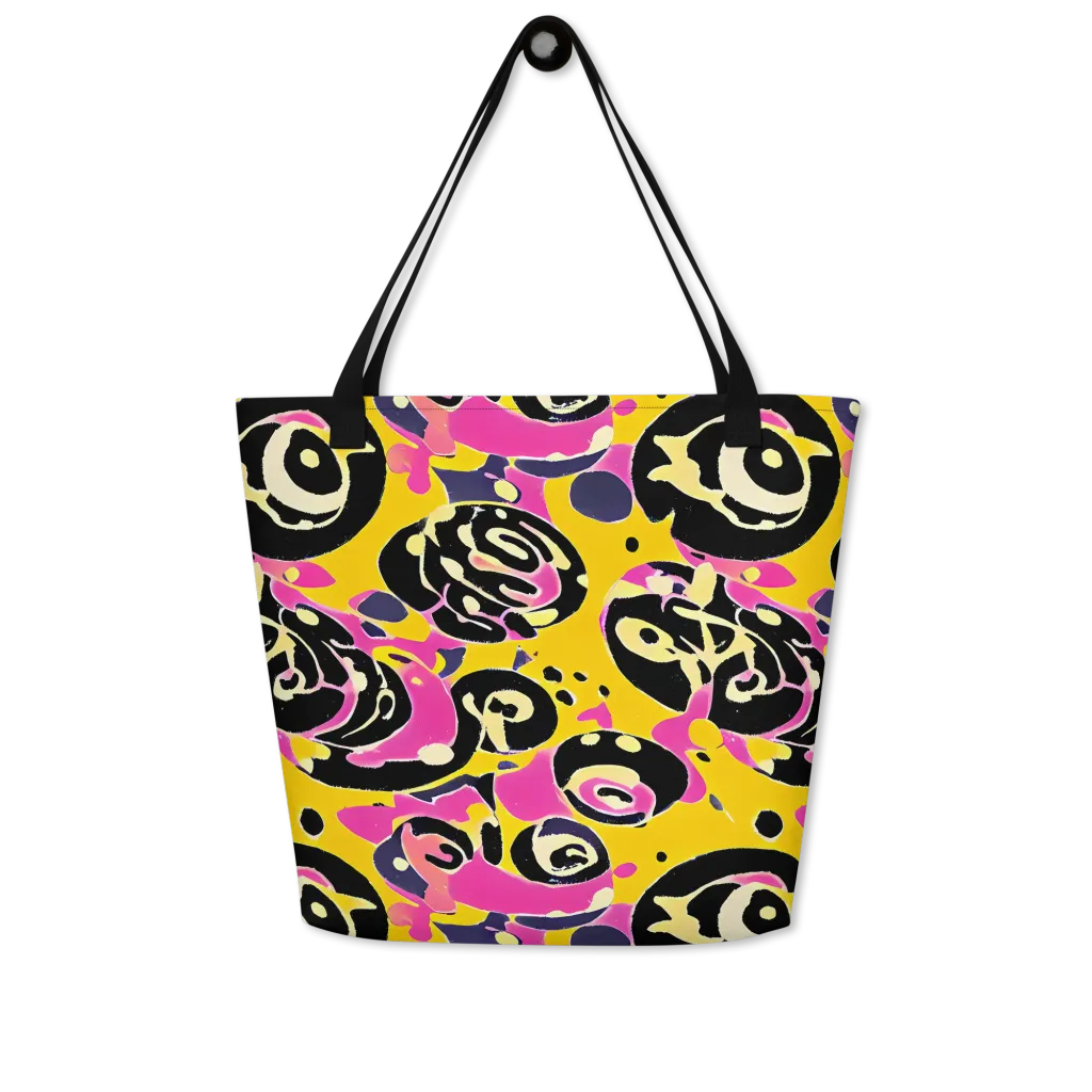 Neon Ink Parade on Large Tote Bag W/ Pocket — Front
