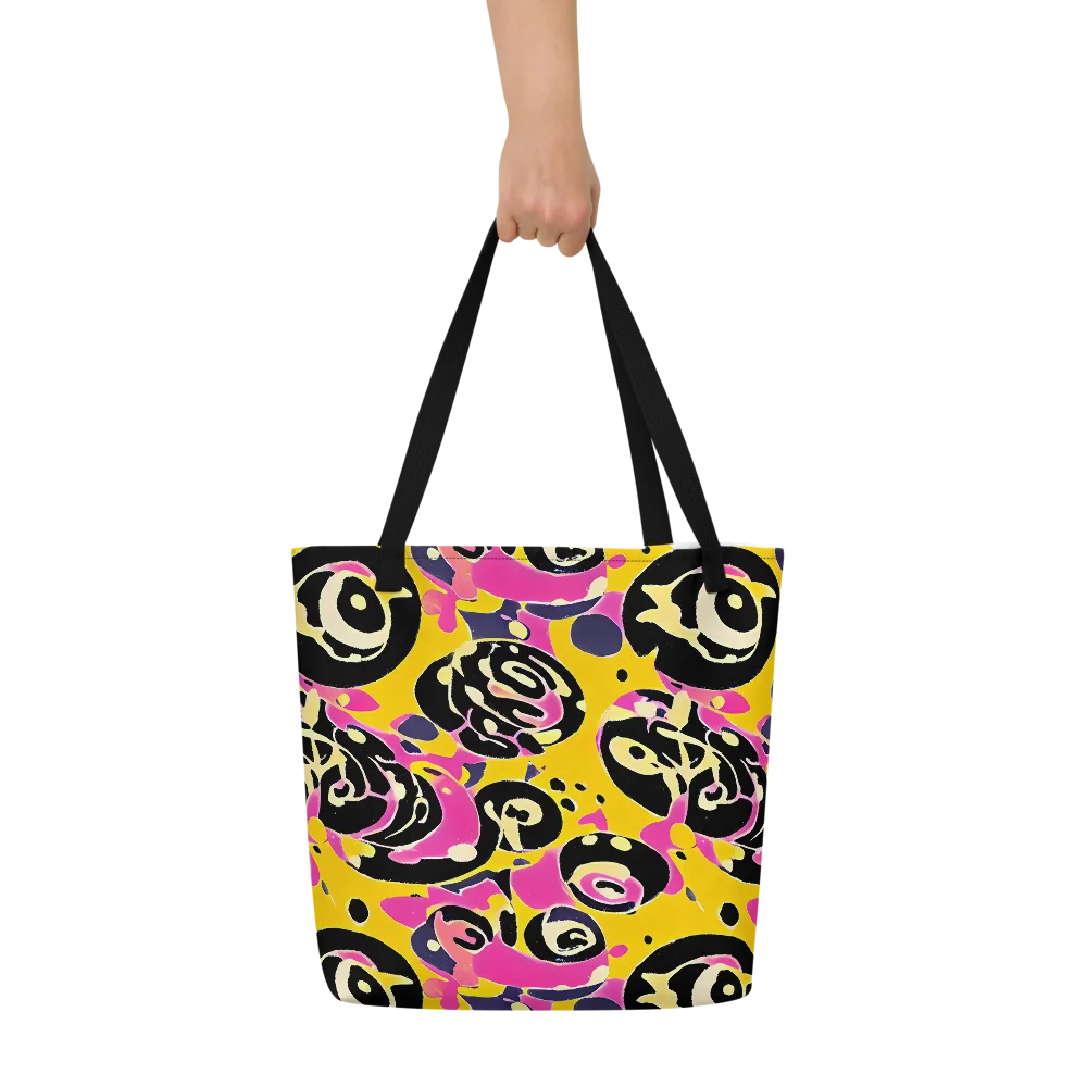 Neon Ink Parade on Large Tote Bag W/ Pocket — Front
