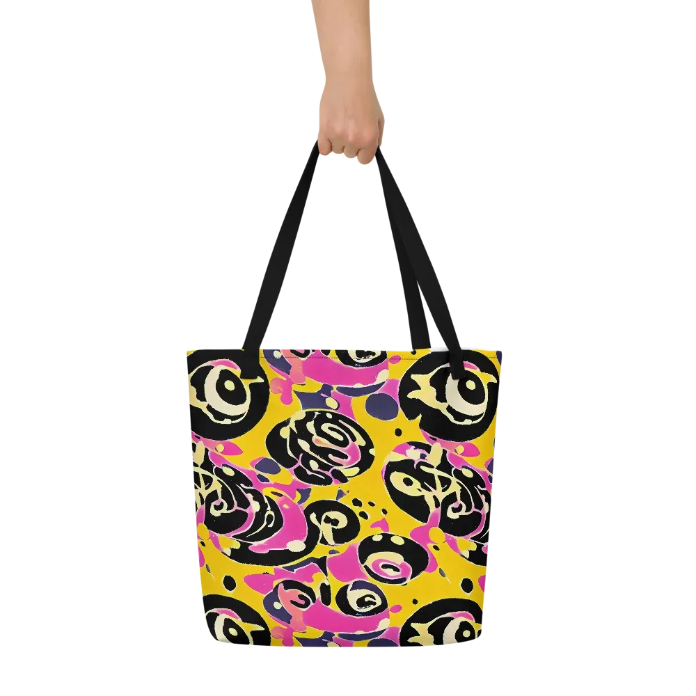 Neon Ink Parade on Large Tote Bag W/ Pocket — Front