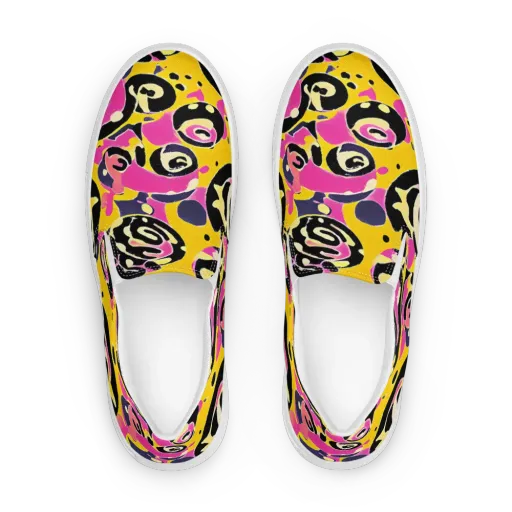 Neon Ink Parade on a Women's Slip-On Canvas Shoes