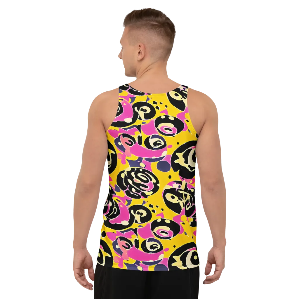 Neon Ink Parade on Men's Tank Top — Back