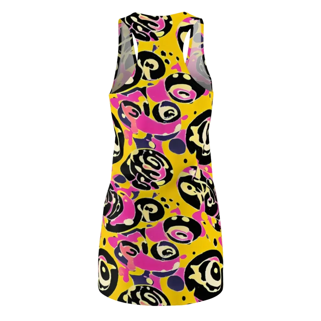Neon Ink Parade on Racerback Dress — Back