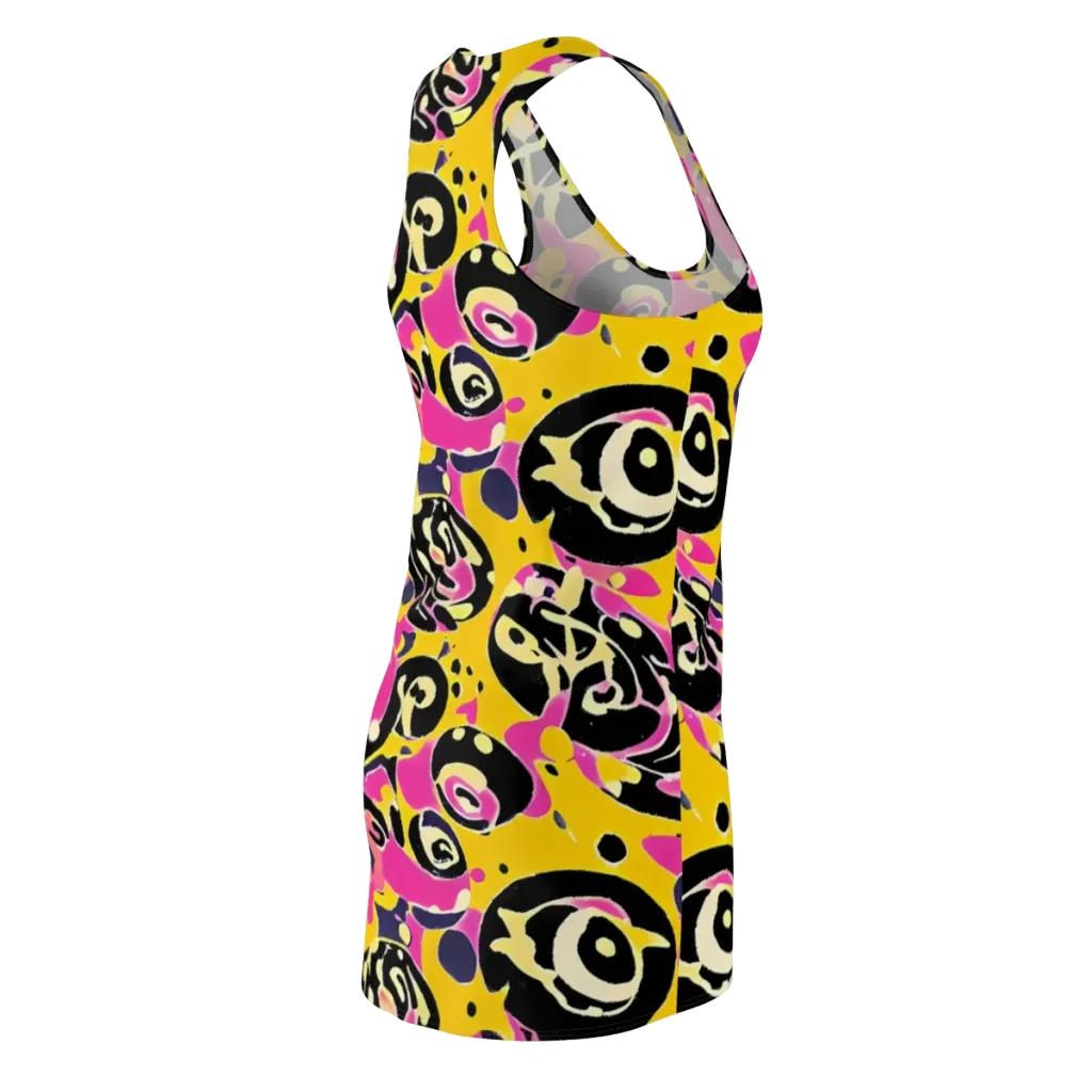 Neon Ink Parade on Racerback Dress — Back Side