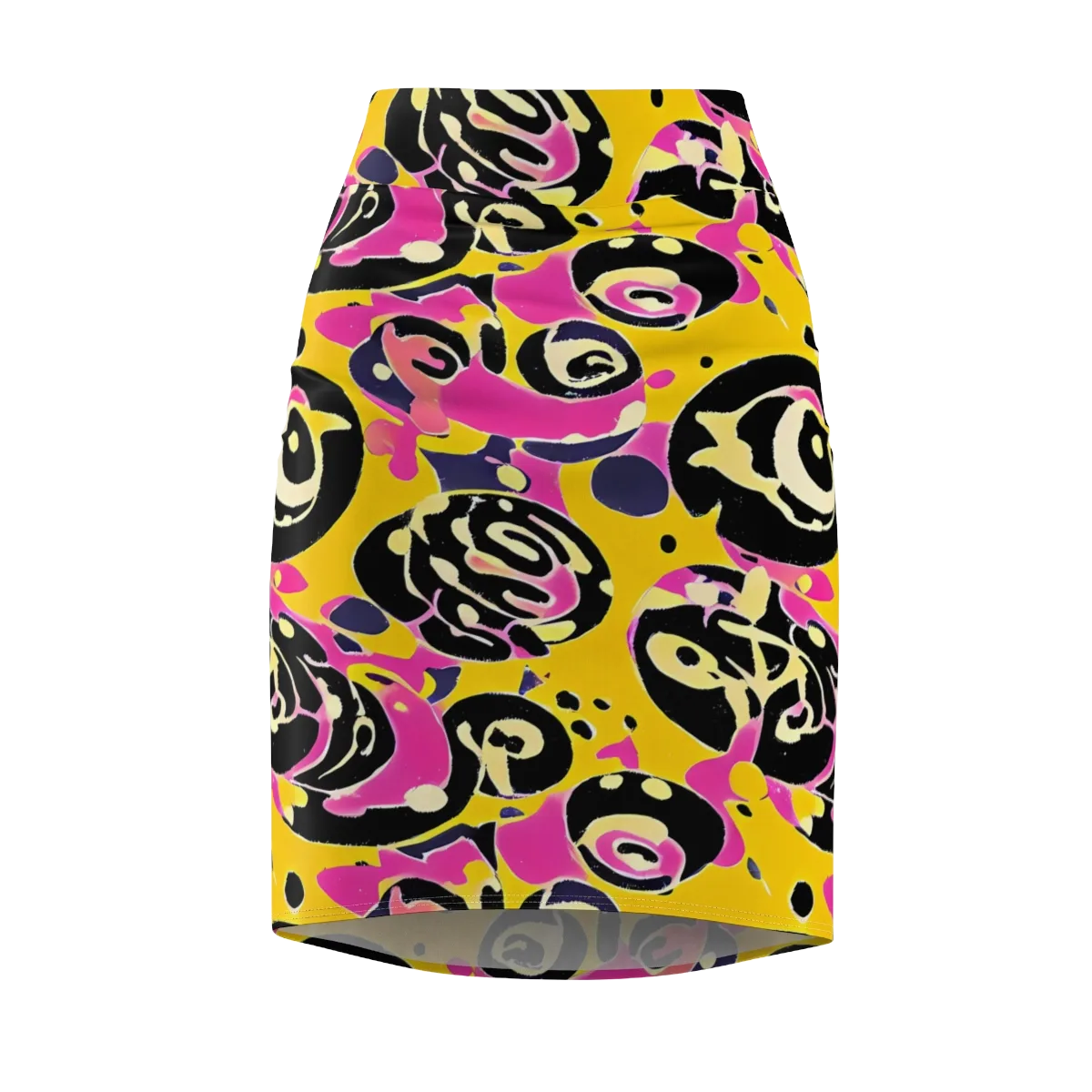 Neon Ink Parade on Pencil Skirt — Front