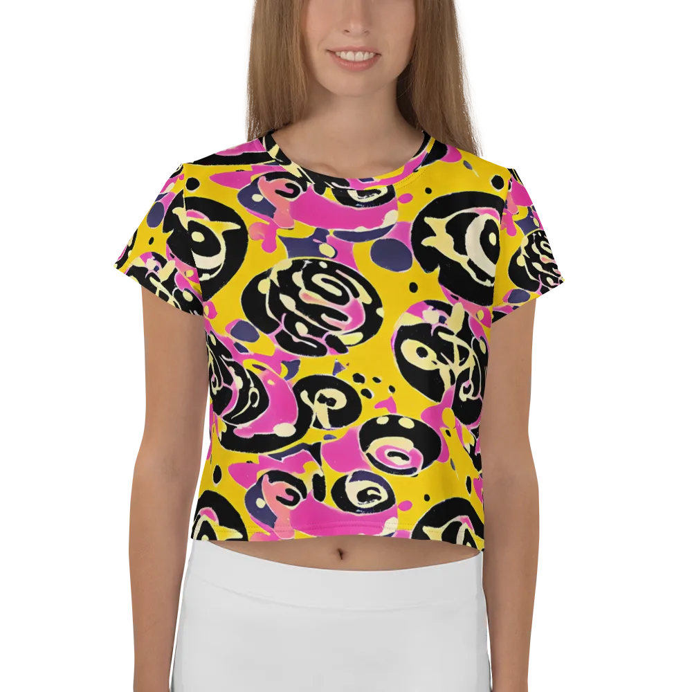 Neon Ink Parade on Crop Tee — Front