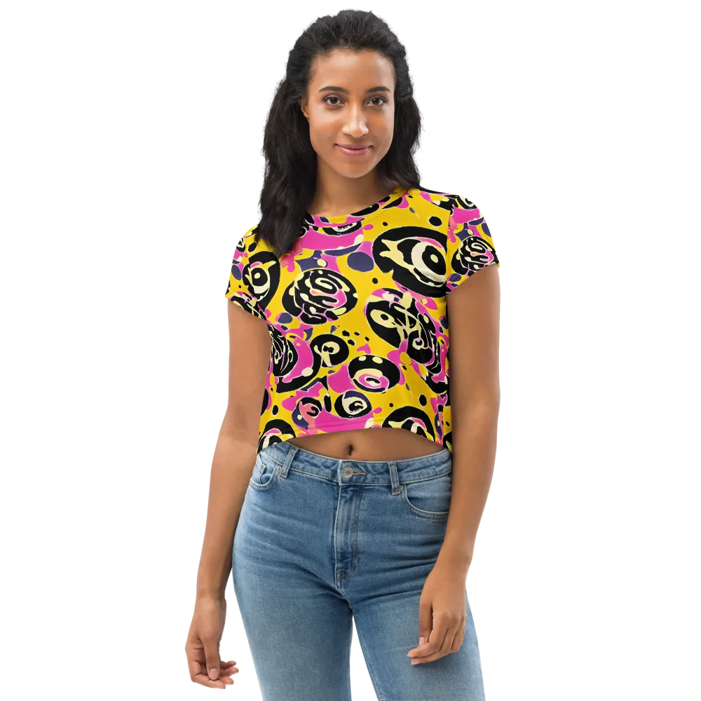 Neon Ink Parade on Crop Tee — Front