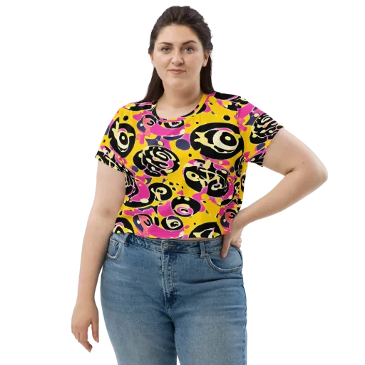 Neon Ink Parade on a Crop Tee