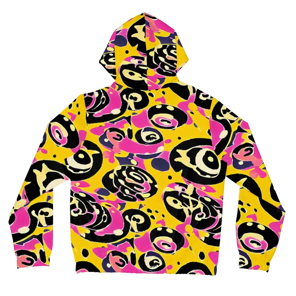 Neon Ink Parade on Women's Full-Zip Hoodie — Back
