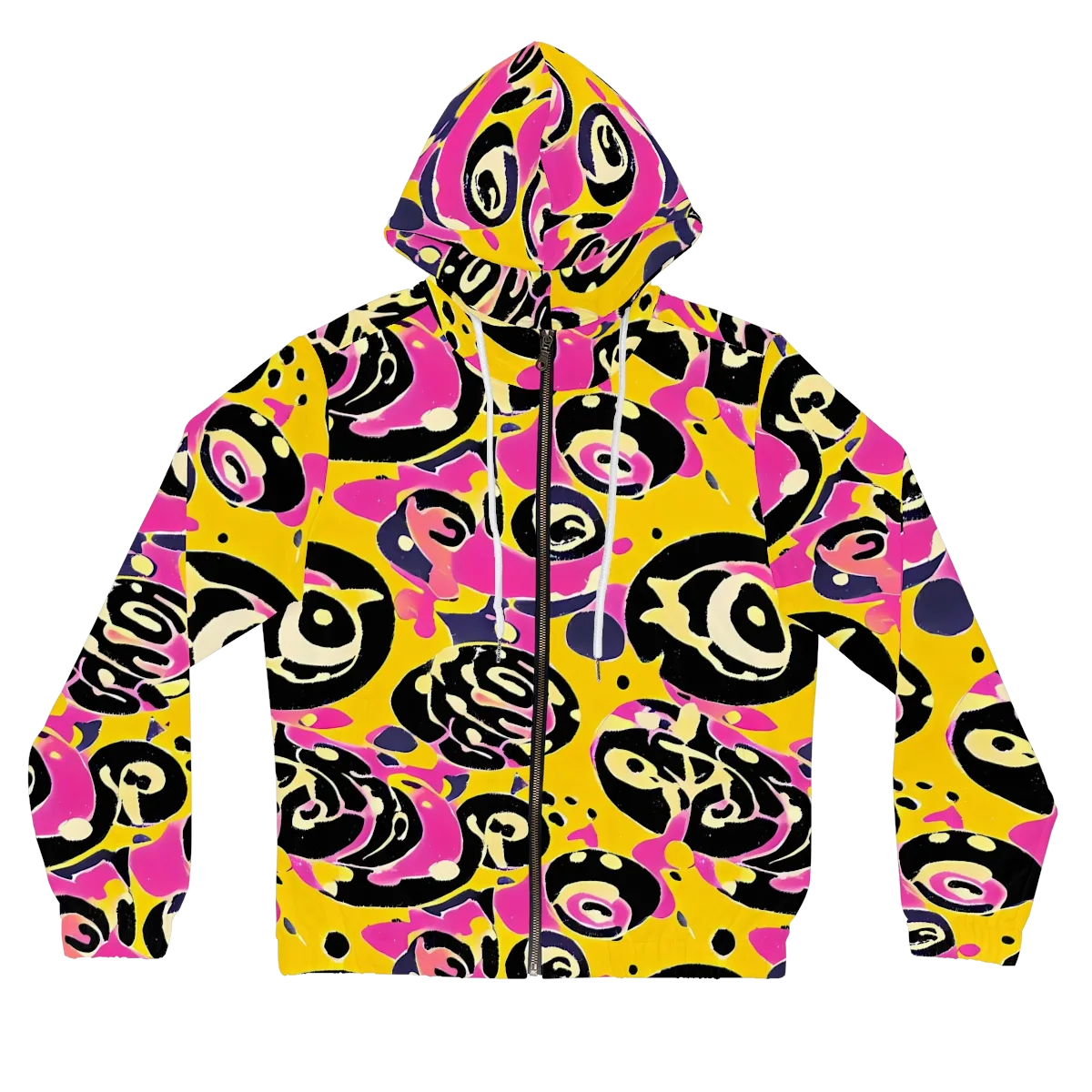 Neon Ink Parade on Women's Full-Zip Hoodie — Front