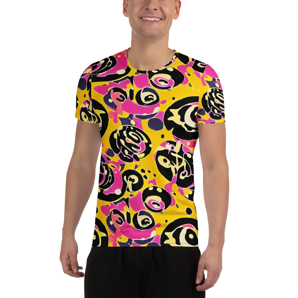 Neon Ink Parade on Men's Athletic T-Shirt — Front