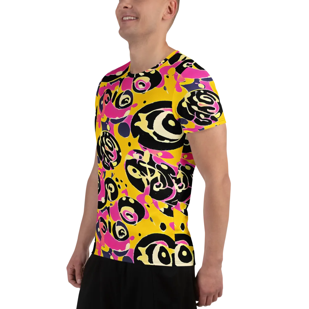Neon Ink Parade on Men's Athletic T-Shirt — Left