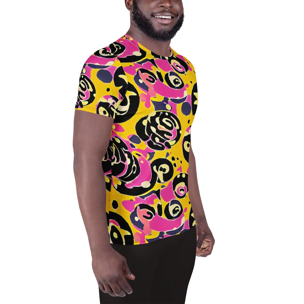 Neon Ink Parade on Men's Athletic T-Shirt — Right