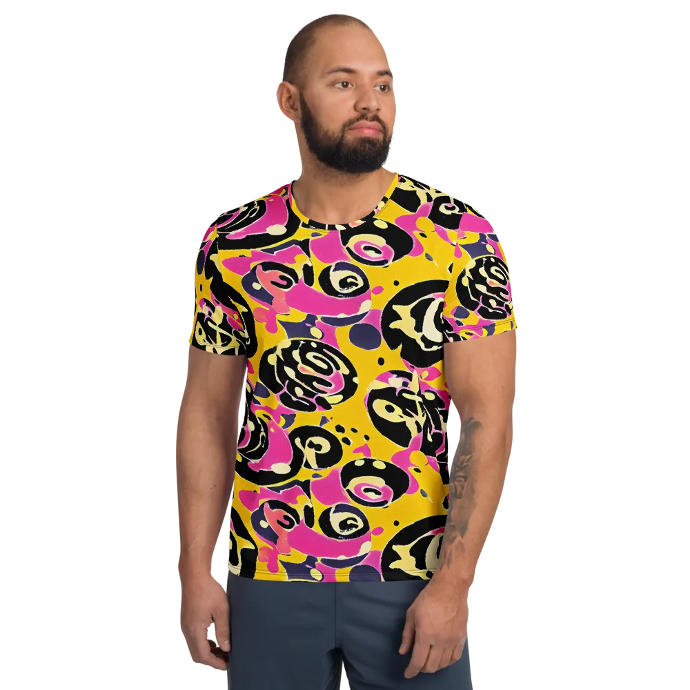 Neon Ink Parade on Men's Athletic T-Shirt — Front