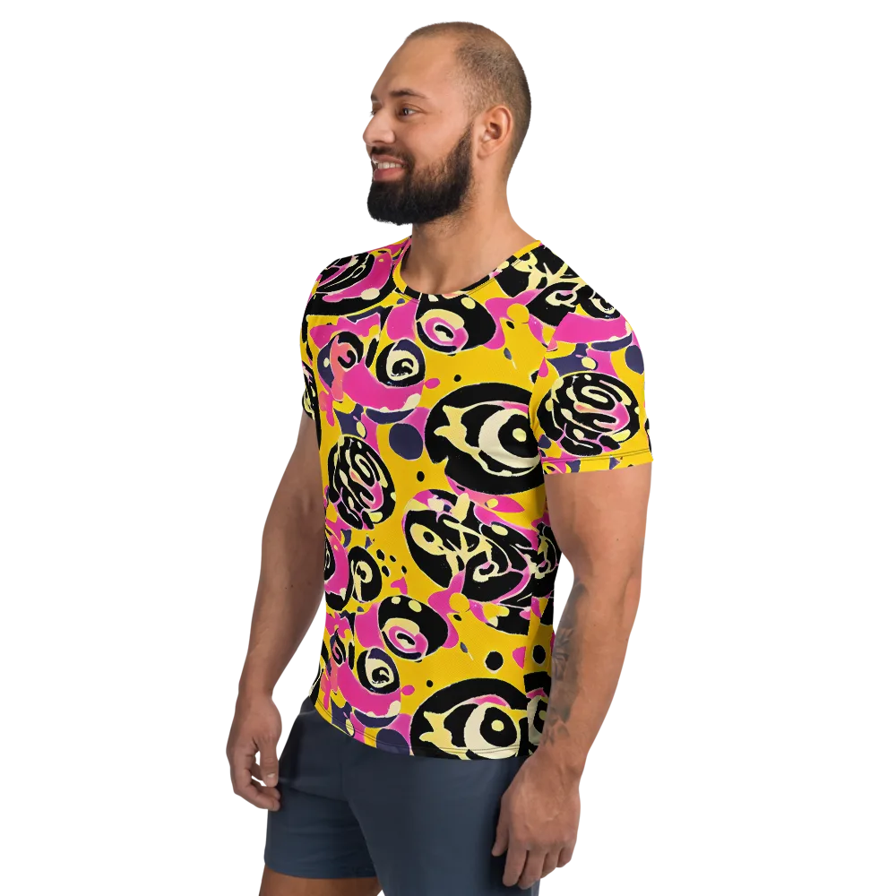Neon Ink Parade on Men's Athletic T-Shirt — Left