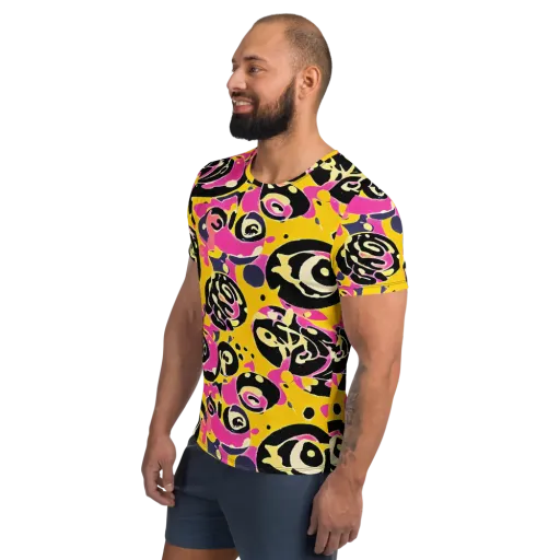 Neon Ink Parade on a Men's Athletic T-Shirt