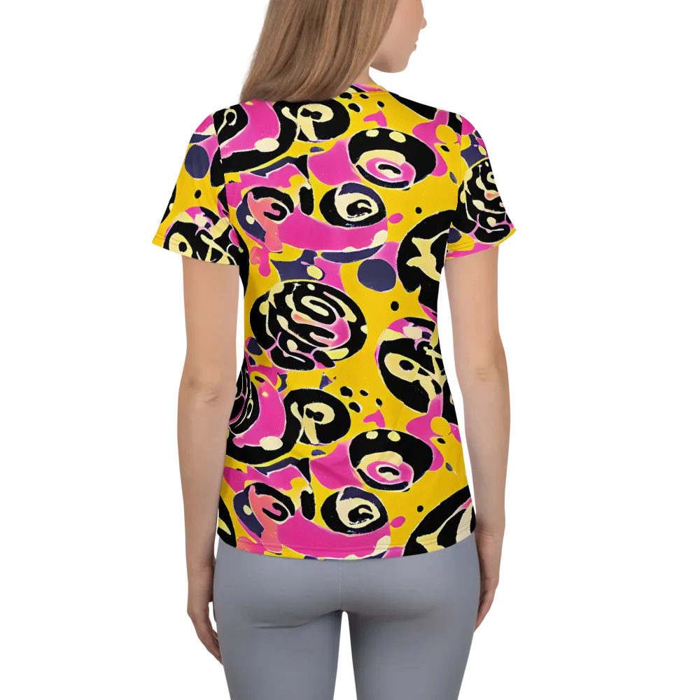 Neon Ink Parade on Women's Athletic T-Shirt — Back