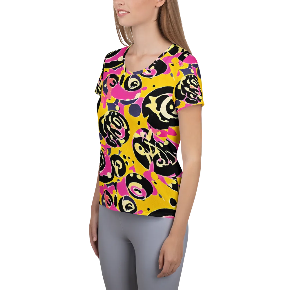 Neon Ink Parade on Women's Athletic T-Shirt — Left