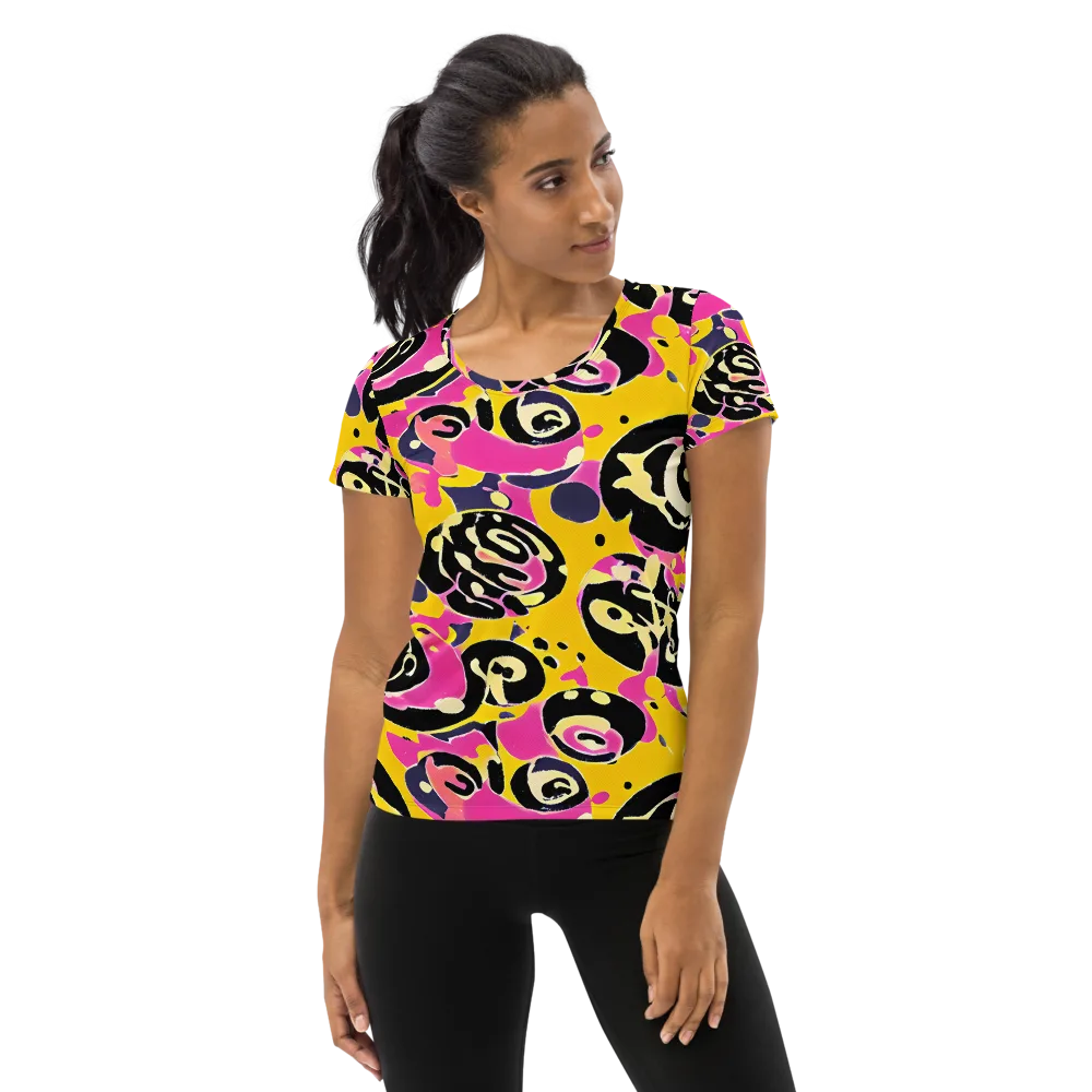 Neon Ink Parade on Women's Athletic T-Shirt — Front