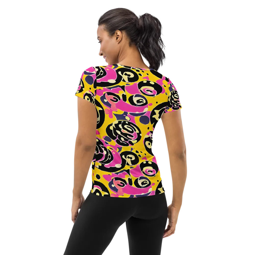 Neon Ink Parade on Women's Athletic T-Shirt — Back
