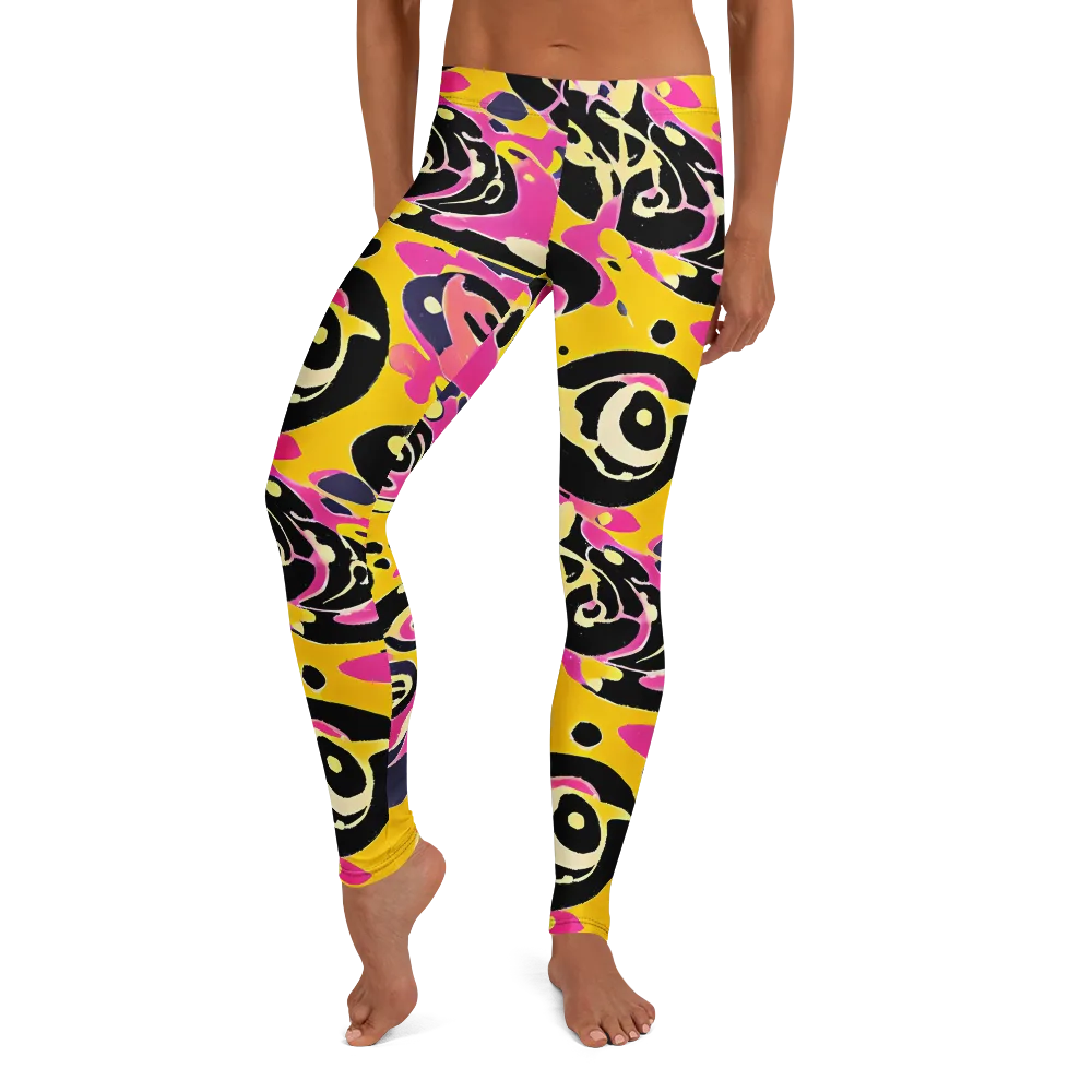 Neon Ink Parade on Leggings — Front
