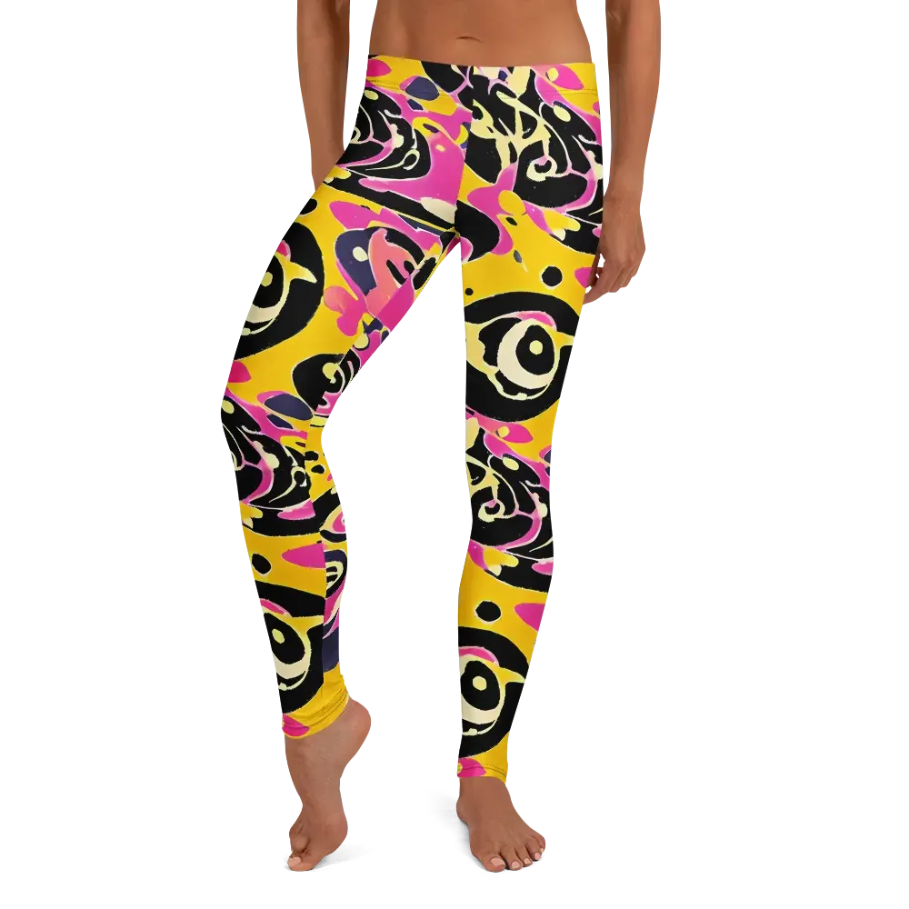 Neon Ink Parade on Leggings — Front