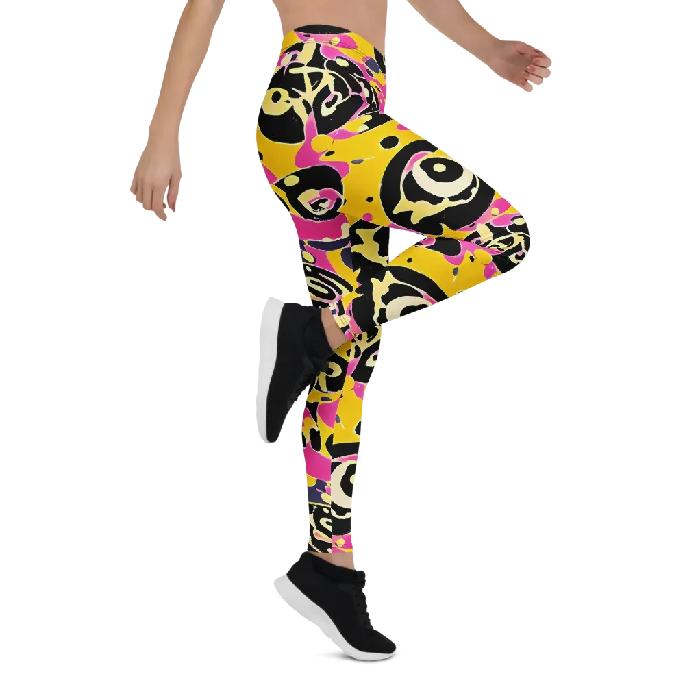 Neon Ink Parade on Leggings — Right