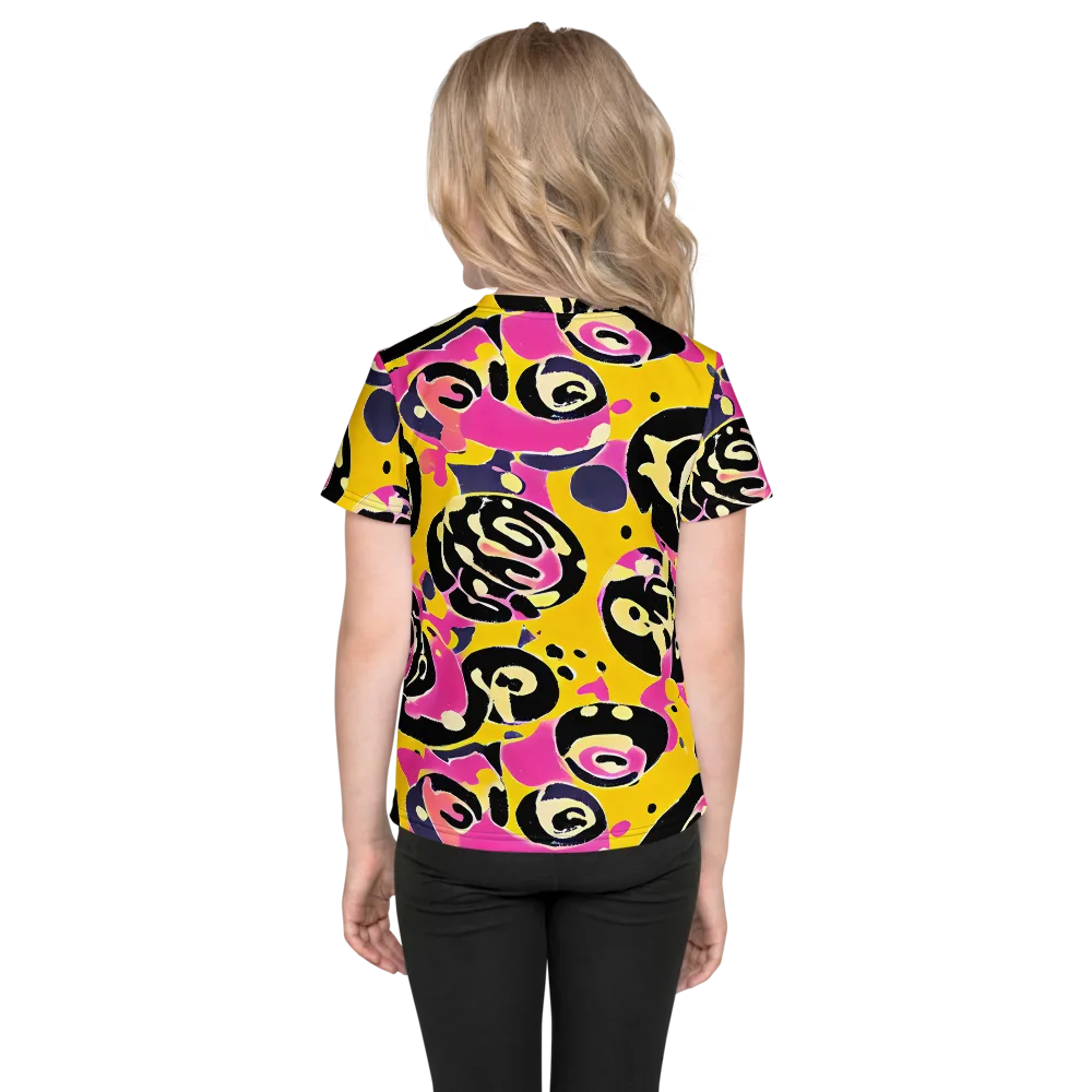 Neon Ink Parade on Kids Crew Neck T-Shirt — Back