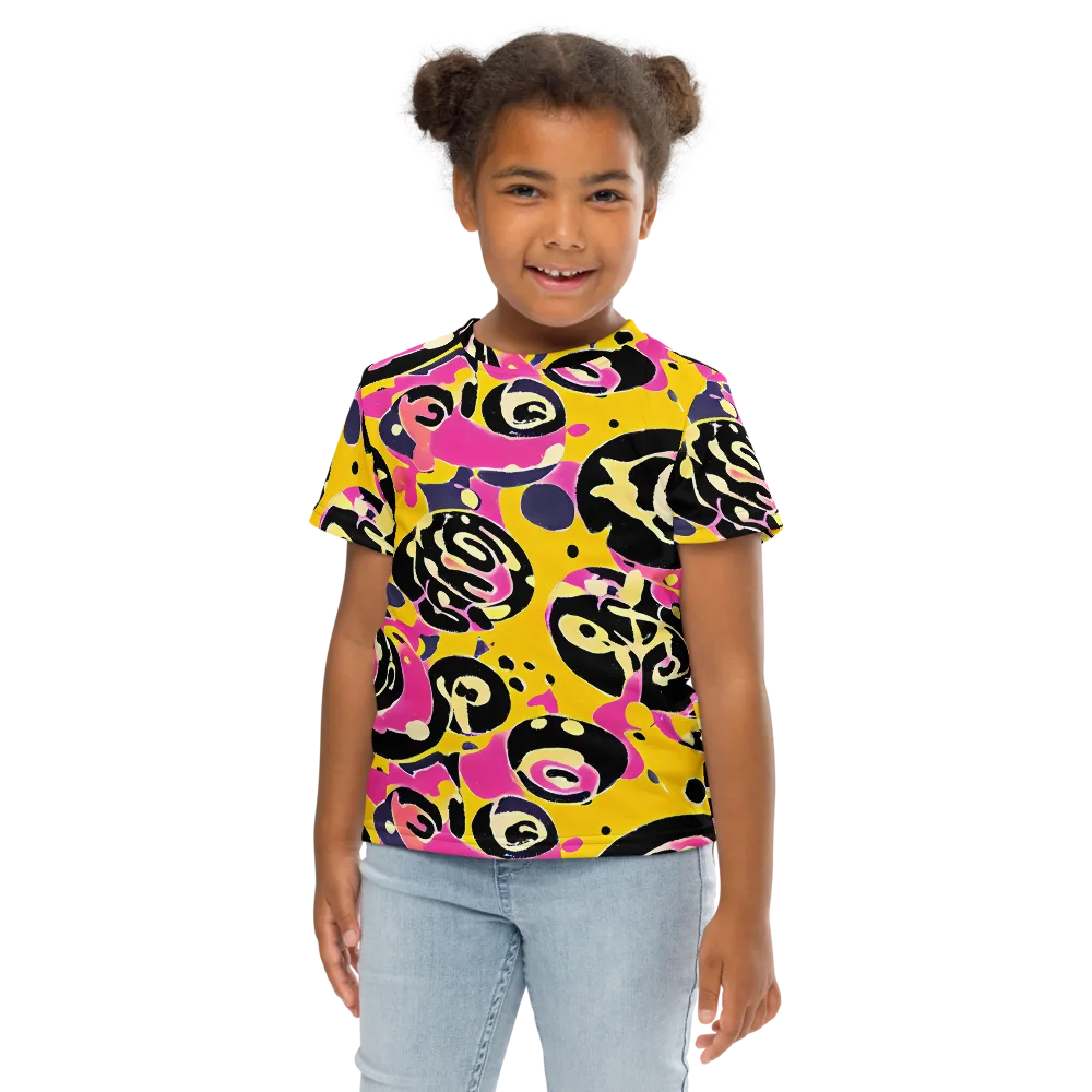 Neon Ink Parade on Kids Crew Neck T-Shirt — Front