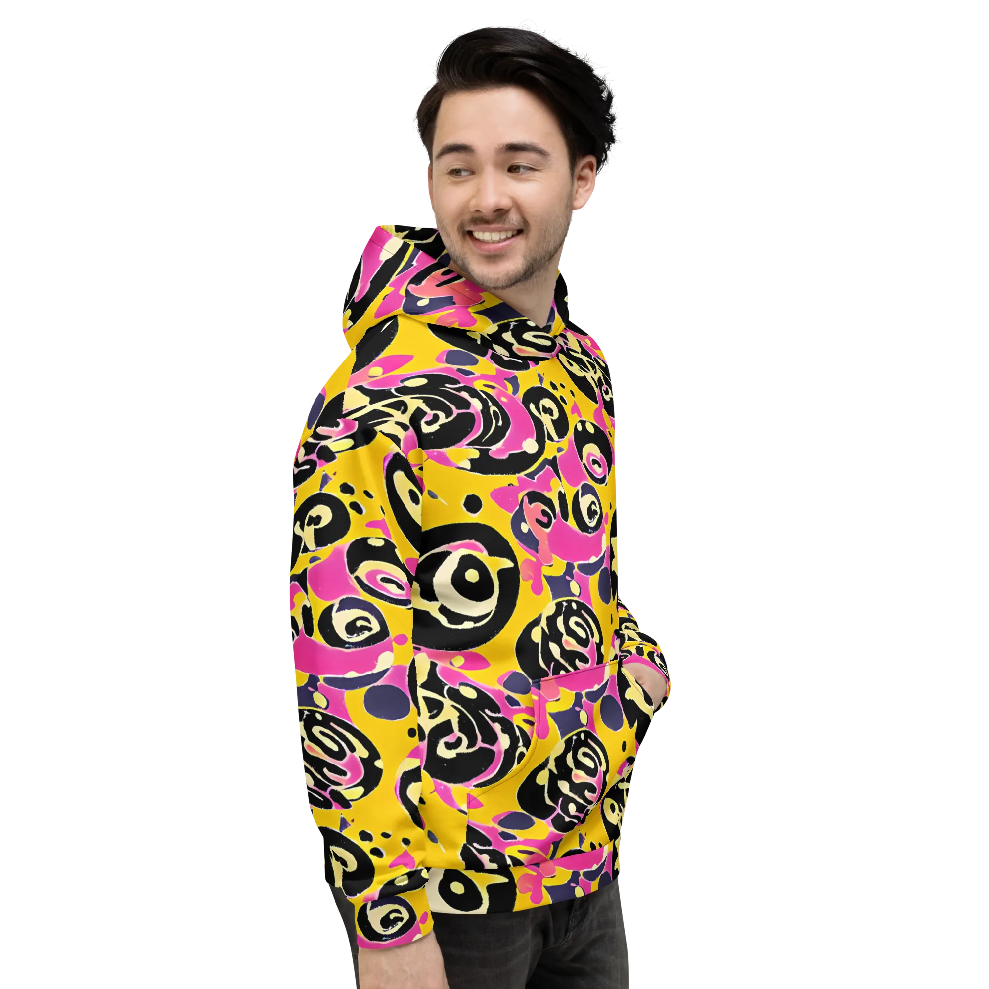 Neon Ink Parade on Hoodie — Right
