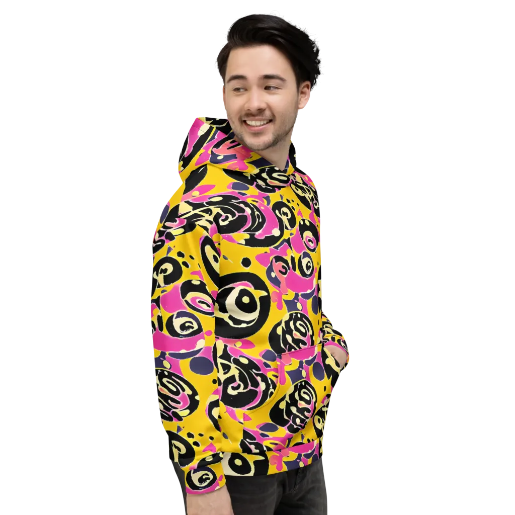 Neon Ink Parade on Hoodie — Right