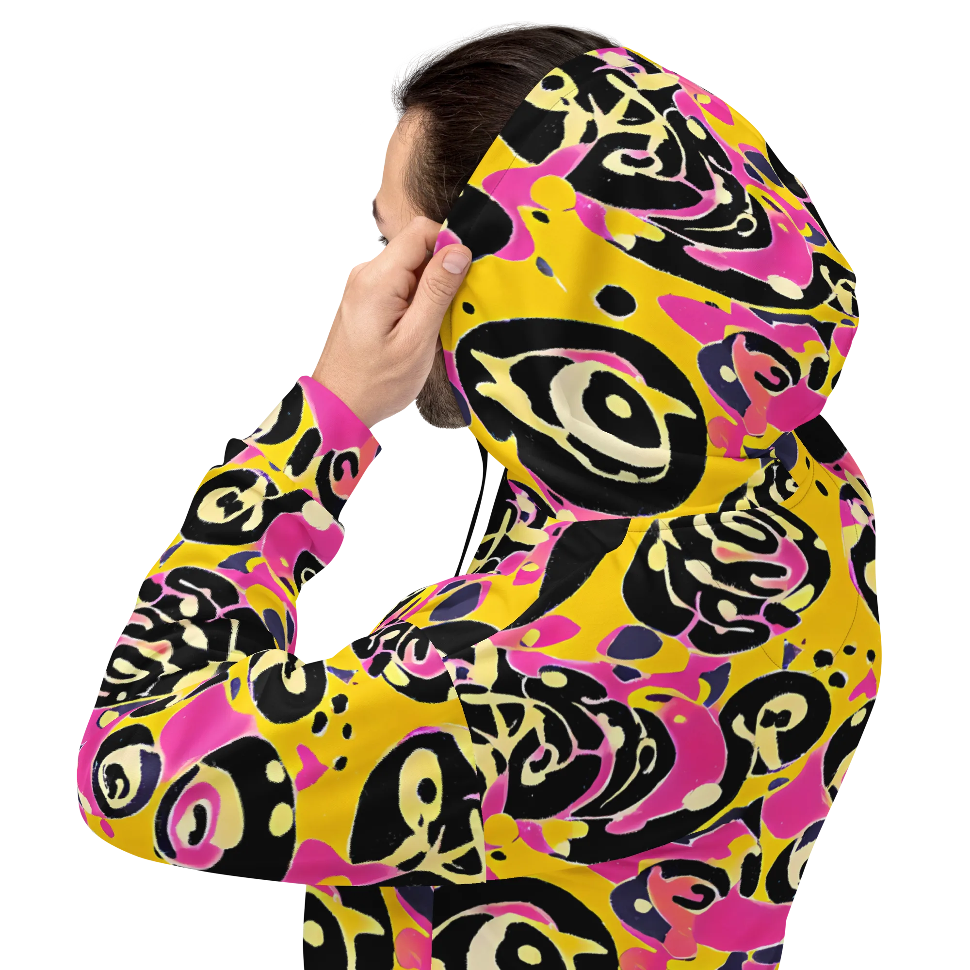 Neon Ink Parade on Hoodie — Back