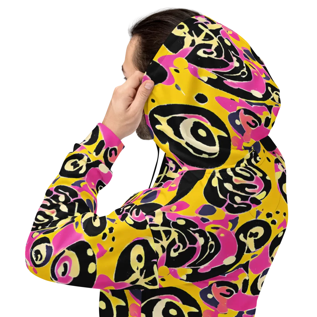 Neon Ink Parade on Hoodie — Back