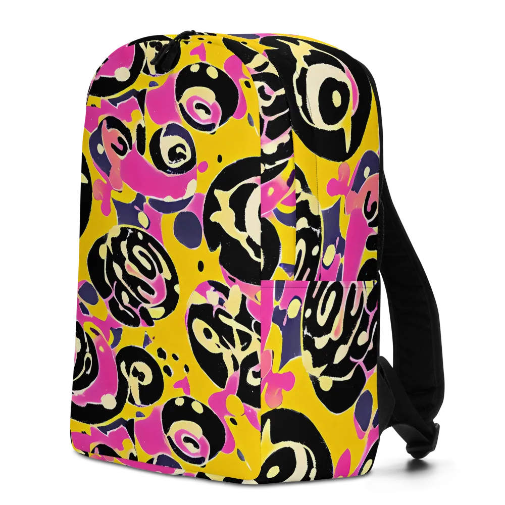 Neon Ink Parade on Minimalist Backpack — Left