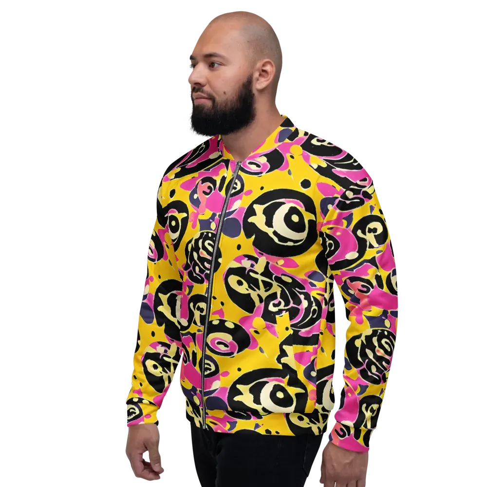Neon Ink Parade on Bomber Jacket — Left