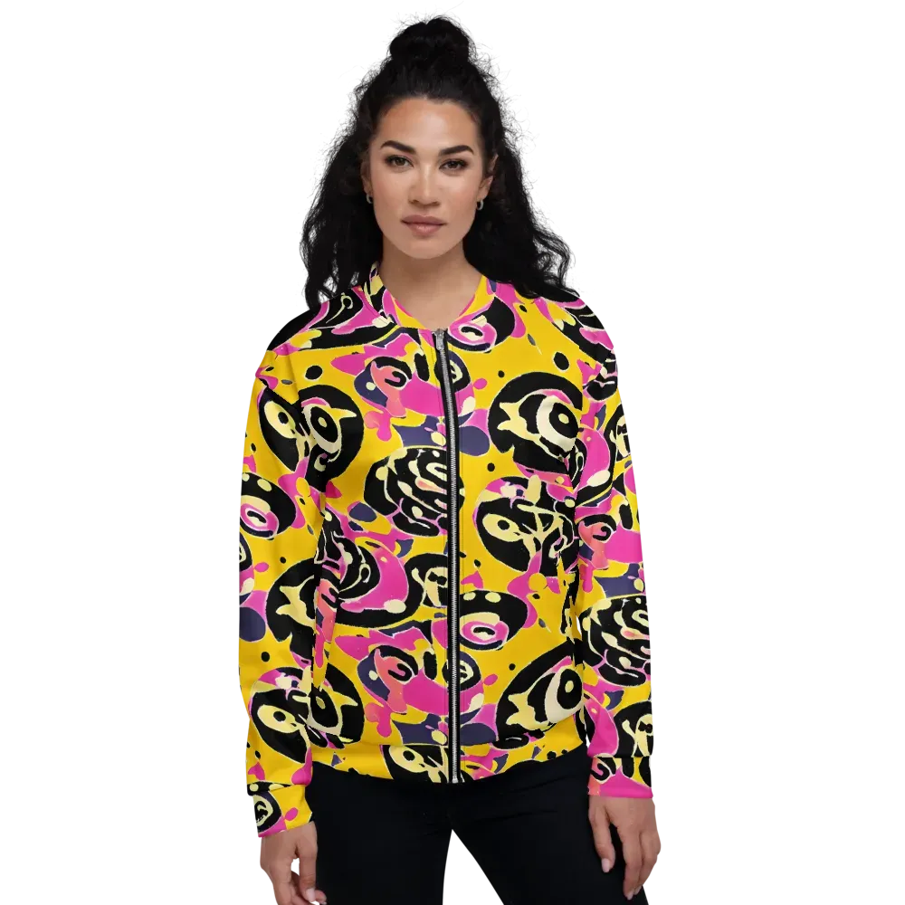Neon Ink Parade on Bomber Jacket — Front