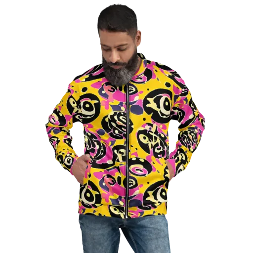 Neon Ink Parade on a Bomber Jacket
